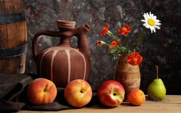 From Photos Realistic Painting - Flowers Fruits Pot Still Life Painting from Photos to Art
